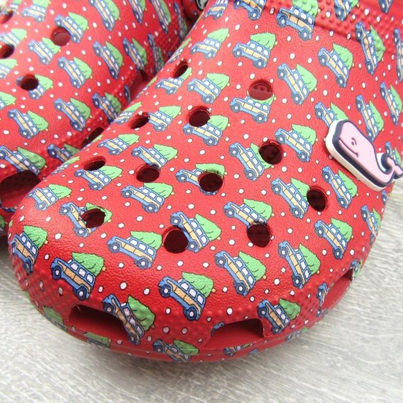 Crocs Vineyard Vines Christmas Holiday Red Classic Clog Size M5/W7 NEW - Picture 3 of 12